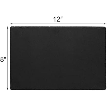 Hacaroa 6 Pieces Slate Cheese Board, 30 x 20cm Black Charcuterie Boards Natural Slate Stone Plate Tray, Gourmet Serving Platter for Meats, Fruits, Parties, Appetizers