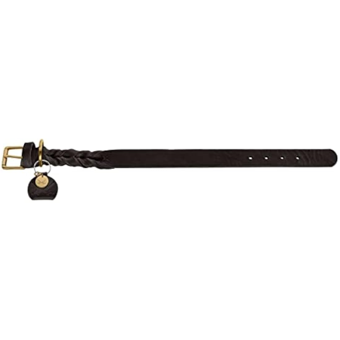 HUNTER Sansibar Solid Dog Collar Leather Heavy Duty Grippy Braided 55 (M) Black