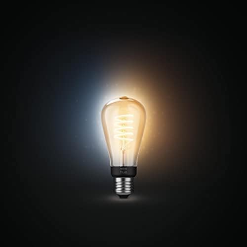 Philips Hue White Ambiance Filament ST64 Smart Light Bulb [E27 Edison Screw] with Bluetooth. Works with Alexa, Google Assistant and Apple Homekit