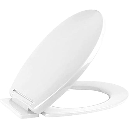 Ram® White Soft Close Toilet Seat with Quick Release for Easy Clean Loo Toilet Seat with Adjustable Hinges Standard O Shape Toilet Seat