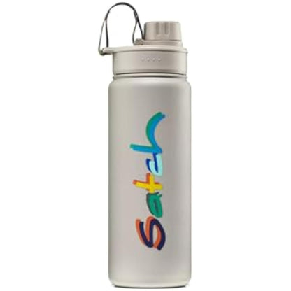 Satch Drinking Bottle Made of Stainless Steel, BPA-Free, 0.5 L, Leak-Proof and Suitable for Carbonated Drinks, for Hot and Cold Drinks, Colourful Mind, Beige