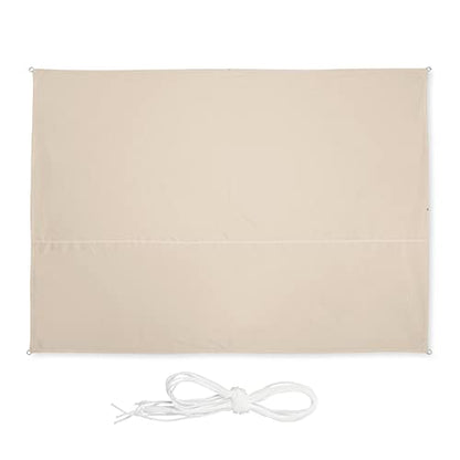 Relaxdays shade sail, rectangular, water-repellent, UV protection, canopy, with ropes, terrace, 3.5 x 2.5 m, beige, Polyester