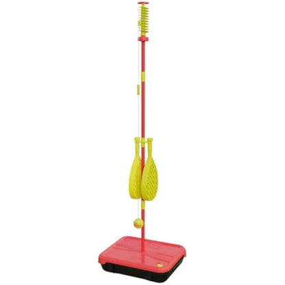 Classic All Surface Swingball Set, Real Tennis Ball, Championship Bats, All Surface Base with Integrated Carry Case for Transportation, For ages 6+ to Adult, Classic Outdoor Games, Red and Yellow