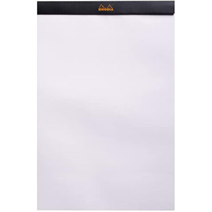 RHODIA 190009C - Stapled Notepad N°19 Black - A4+ - 80 Detachable Sheets - Plain White Clairefontaine Paper 80 g/m² - Coated Card Cover - Pack of 5 pads