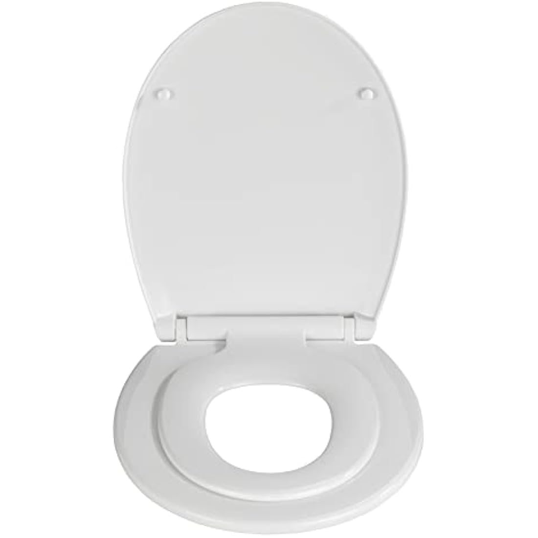 WENKO 22971100 Toilet seat Syros Family - 2 in 1 toilet seat for children and adults with soft-closing mechanism, Thermoplastic, 37 x 44 cm, White