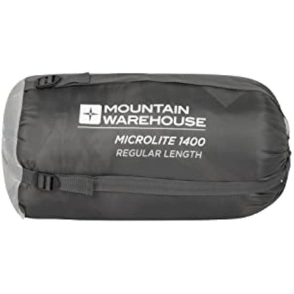 Mountain Warehouse Mummy Shaped Microlite 1400 Sleeping Bag - 3/4 Season, Insulated Camping Bag - Best for Spring Summer