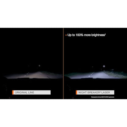 OSRAM NIGHT BREAKER LASER H7, +150% more brightness, halogen headlight lamp, 64210NL-HCB, 12V, duo box (2 lamps)