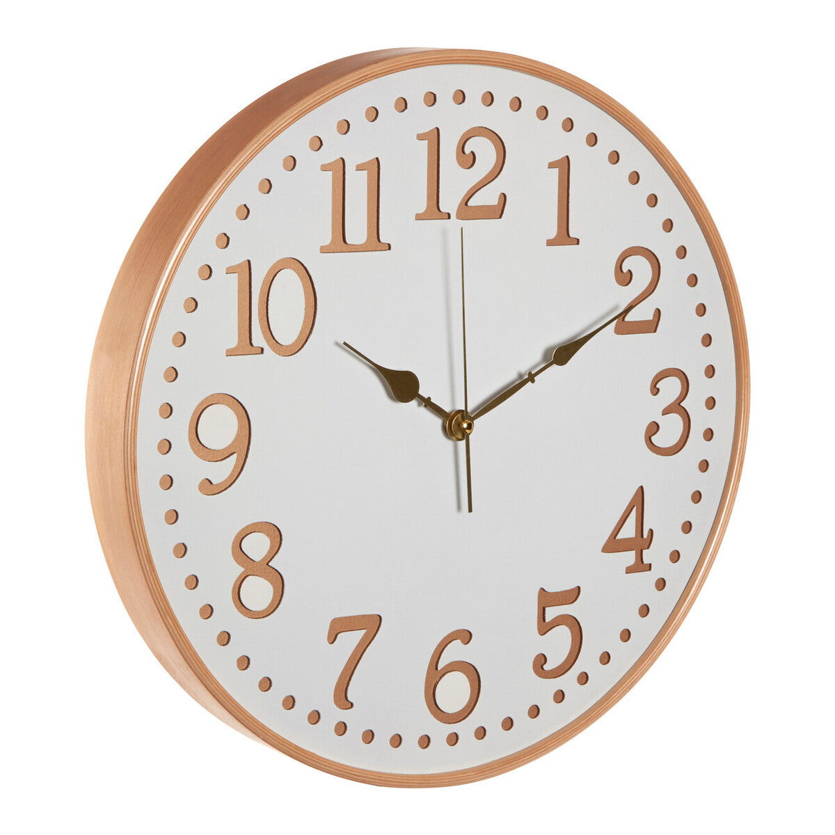 Vitus White Wood With Gold Numbers Wall Clock