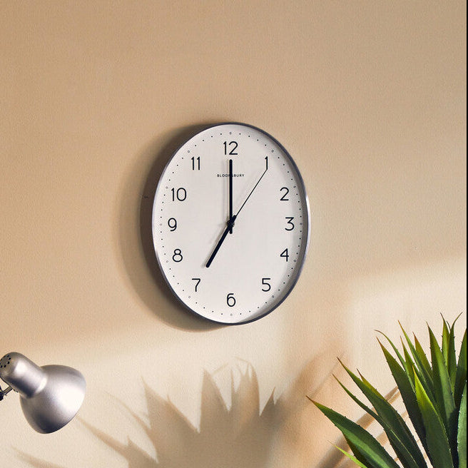 Elko Oval Wall Clock With Silver Finish