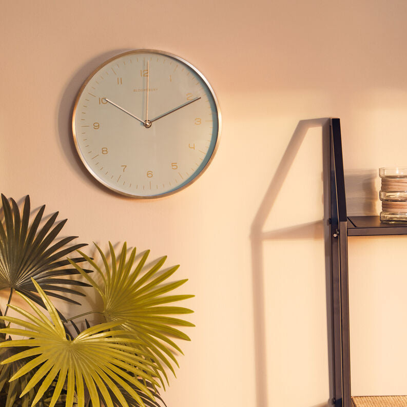 Elko Gold And Mint Green Finish Wall Clock