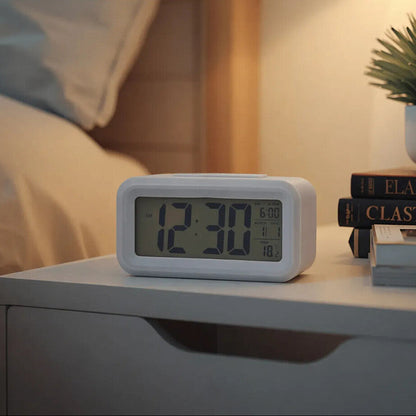 Camran White Lcd Digital Clock