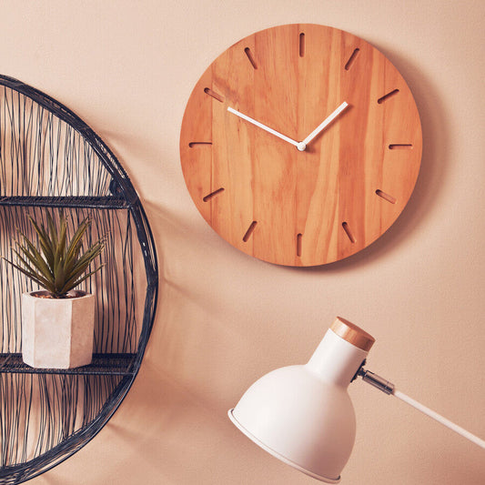 Vitus Natural Finish Oak Wood Wall Clock