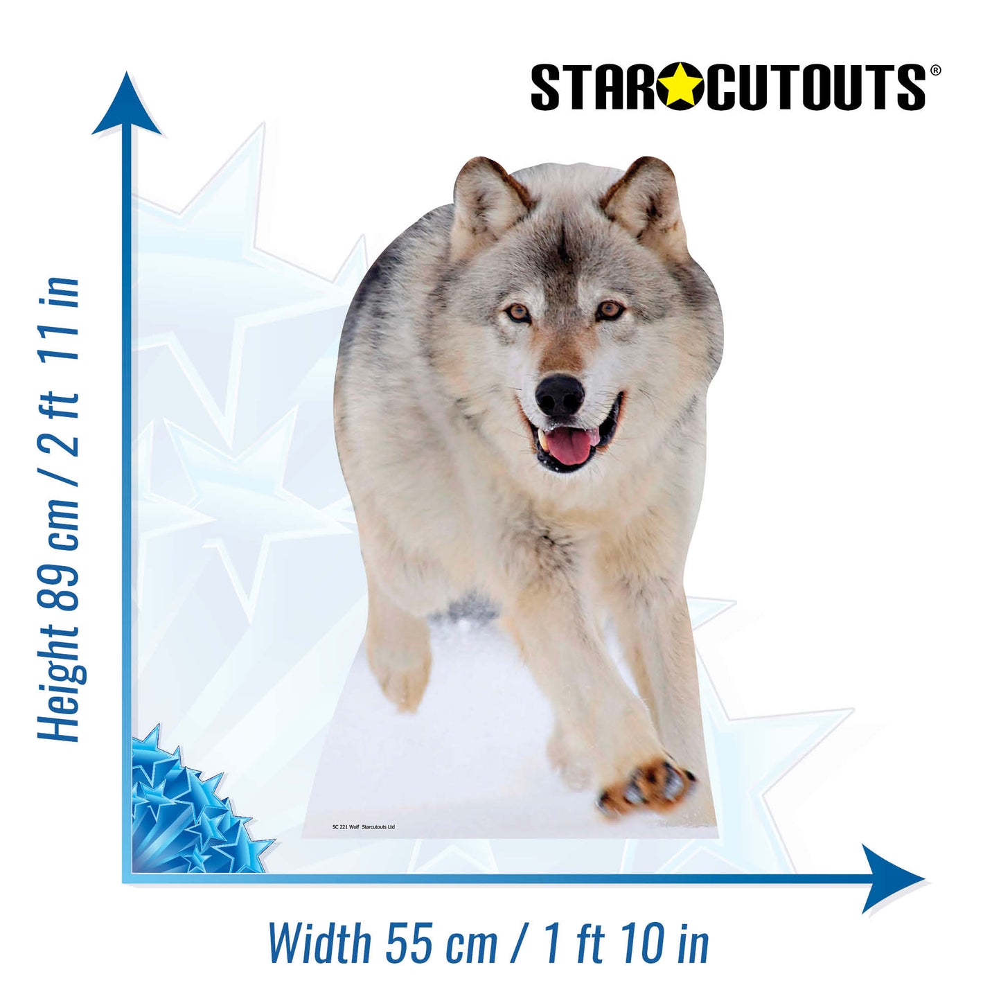 SC221 Wolf Cardboard Cut Out Height 89cm