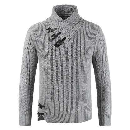Men's Scalp Button Irregular Long Sleeve T-Shirt