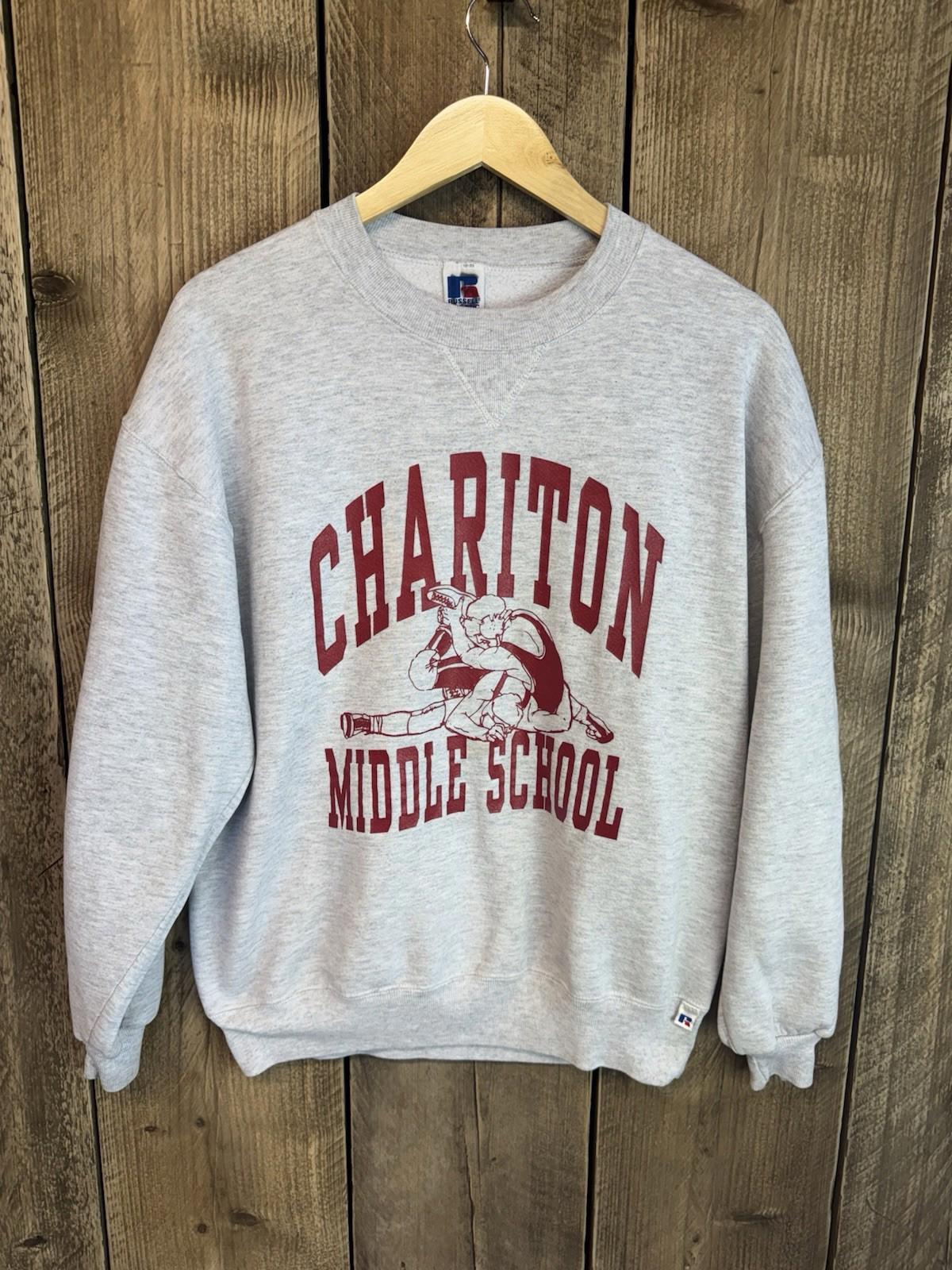 Vintage Russell Athletic Grey  College Jumper Sweater Sweatshirt Men’s Large