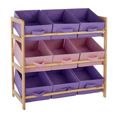 9 Canvas Tubs Kids Storage Unit