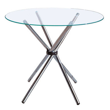 Afton Round Dining Table With Glass Top