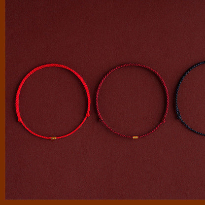 Small Bead Handmade Braided Red Rope Bracelet