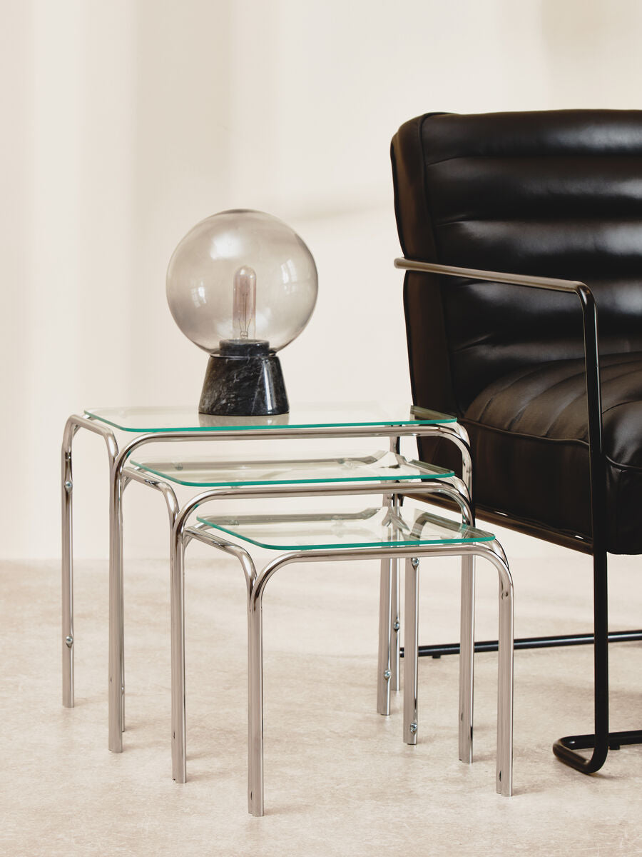 Jordan Nest Of 3 Clear Glass Tables