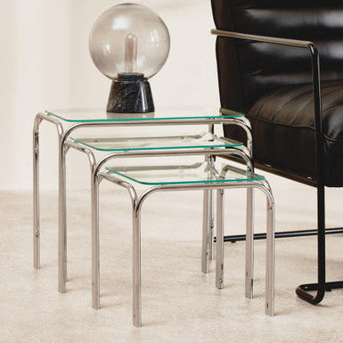 Jordan Nest Of 3 Clear Glass Tables