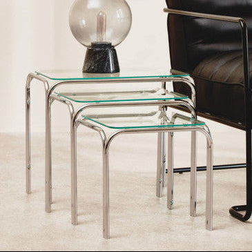 Jordan Nest Of 3 Clear Glass Tables