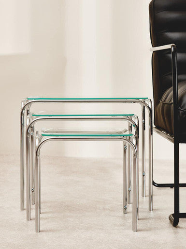 Jordan Nest Of 3 Clear Glass Tables