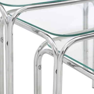 Jordan Nest Of 3 Clear Glass Tables