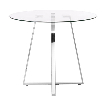 Metropolitan Round Silver Finish Dining Table