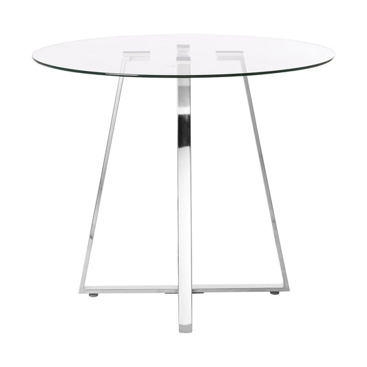 Metropolitan Round Silver Finish Dining Table
