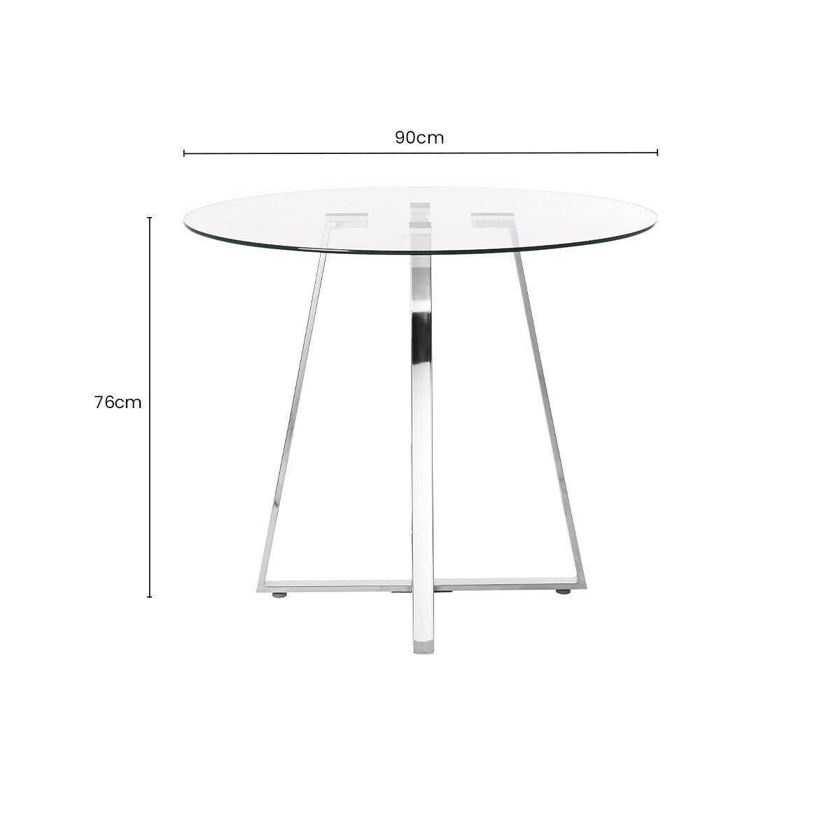 Metropolitan Round Silver Finish Dining Table
