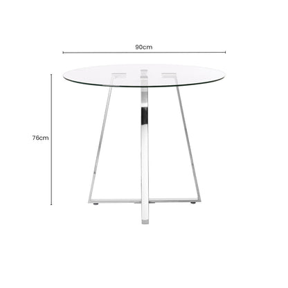 Metropolitan Round Silver Finish Dining Table