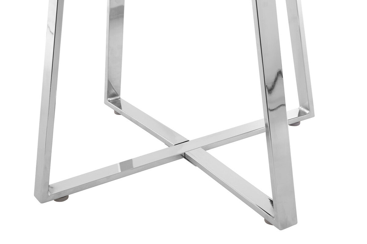 Metropolitan Round Silver Finish Dining Table