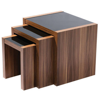 Fargo Walnut Veneer Nest Of 3 Tables