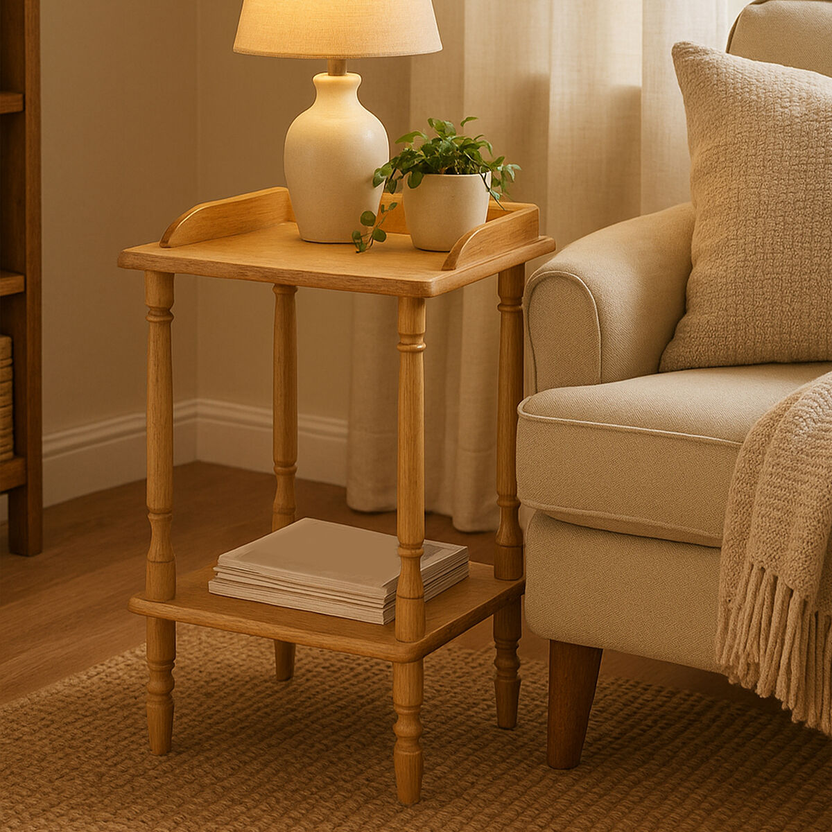 Heva Tropical Hevea Wood Side Table