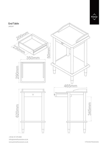Heva Rectangular Tropical Hevea Wood Side Table
