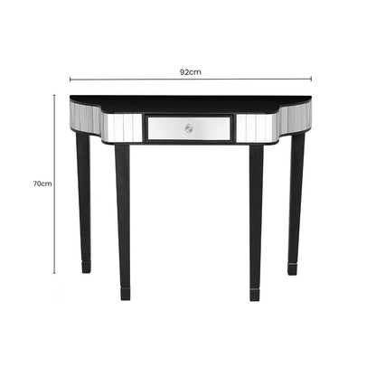 Clavier Black and Mirror Console Table