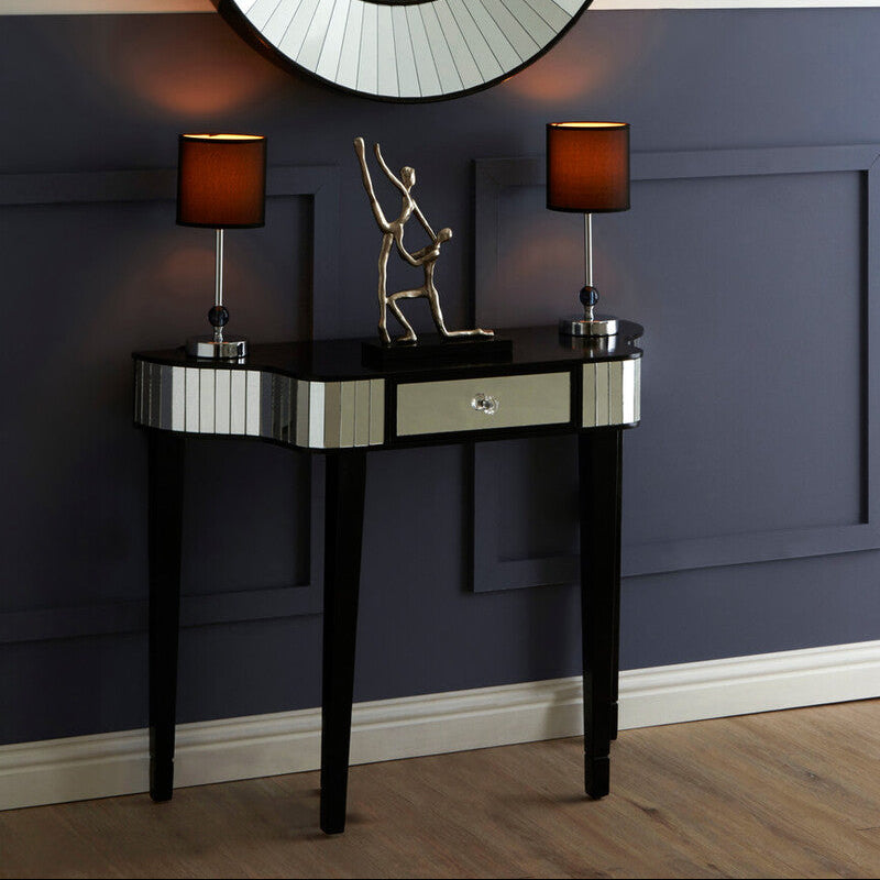 Clavier Black and Mirror Console Table