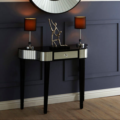 Clavier Black and Mirror Console Table