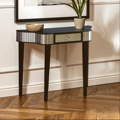 Clavier Black and Mirror Console Table