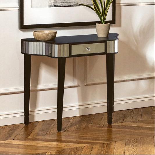 Clavier Black and Mirror Console Table