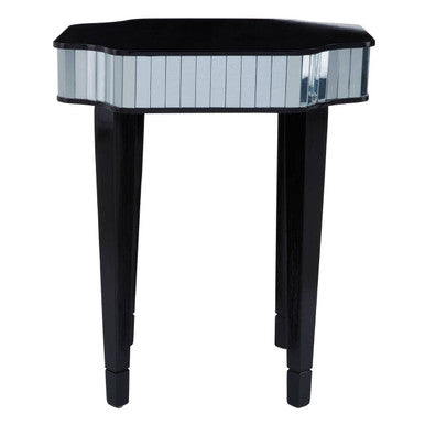 Clavier Black and Mirror Side Table