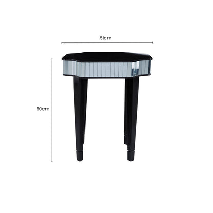 Clavier Black and Mirror Side Table