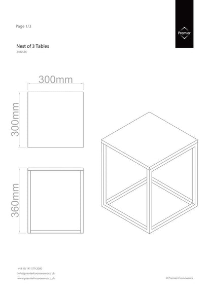 Fulton Matte White Nest Of 3 Tables With Chrome Frame