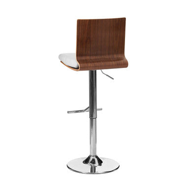 Giles Walnut And White Bar Chair With Square Back