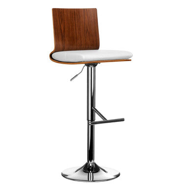 Giles Walnut And White Bar Chair With Square Back