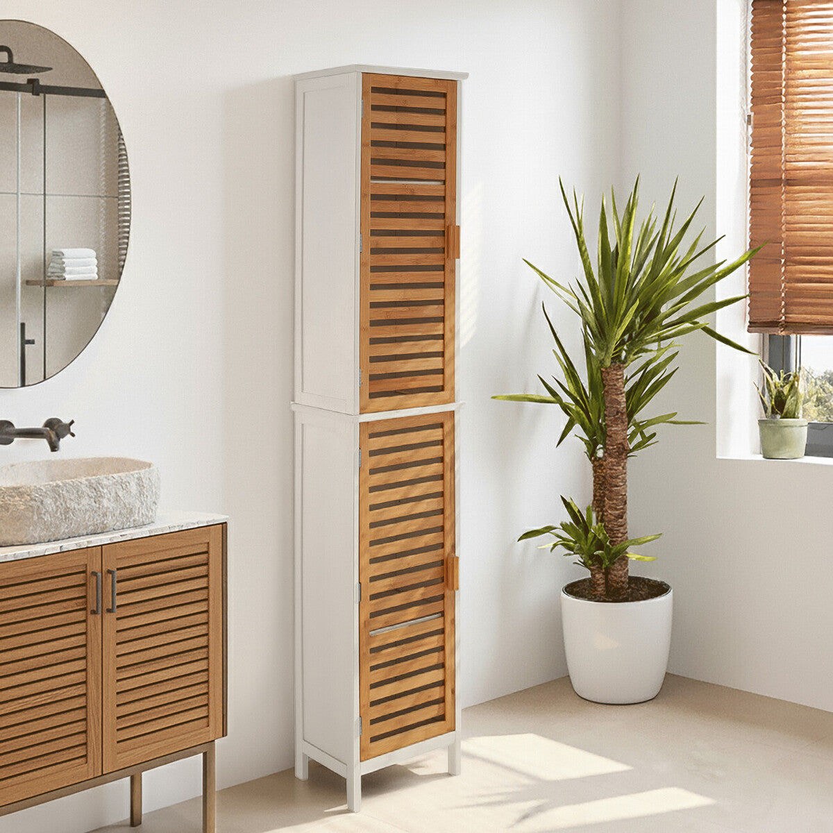 Verdon 2 Single 4 Inner Shelves Standing Cabinet