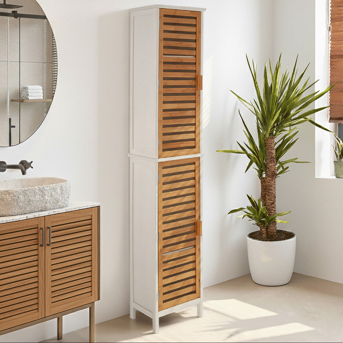 Verdon 2 Single 4 Inner Shelves Standing Cabinet