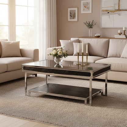 Carla Crocodile Leather Effect Coffee Table