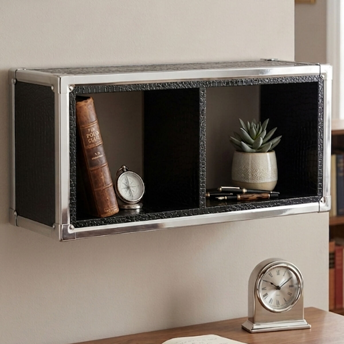 Crocodile Leather Effect Wall Cube | Carla