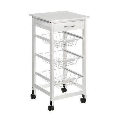 Harlow Glenn White Veneer Finish Kitchen Trolley